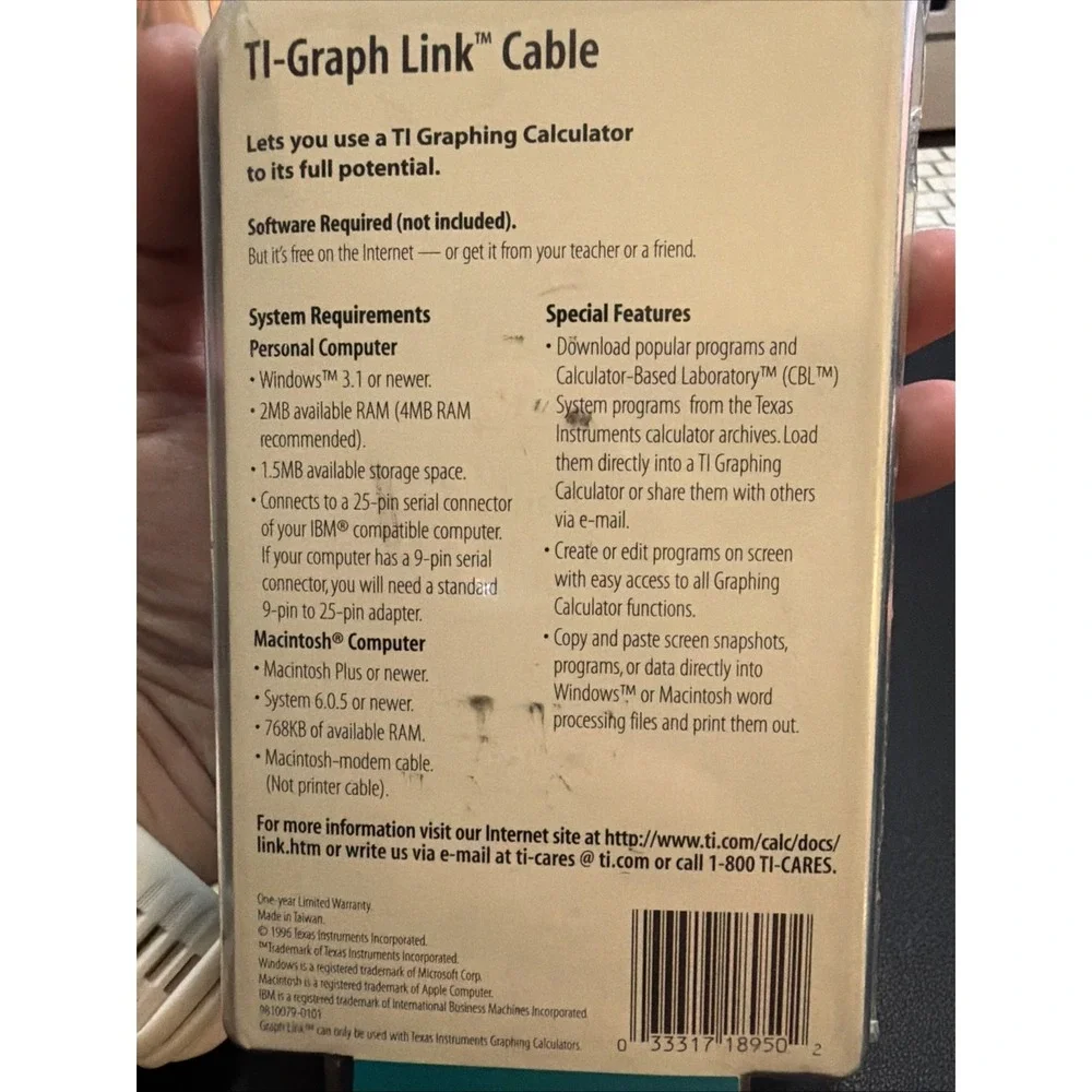Vintage Texas Instruments TI-Graph Link Cable NIB!